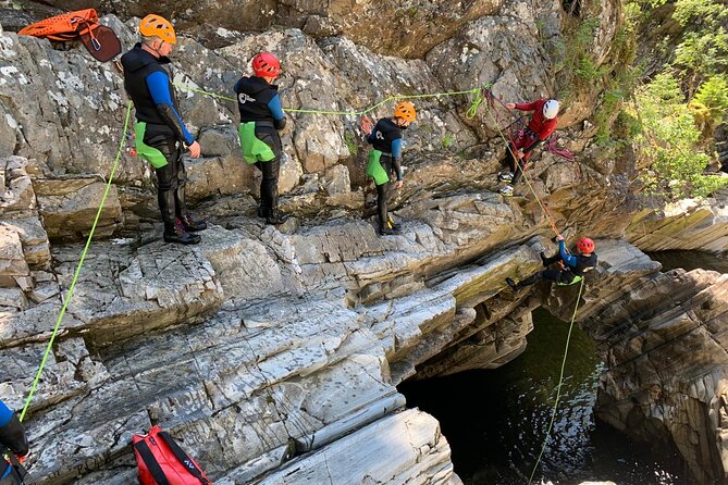 Discover Canyoning at Bruar Falls - The canyon route: jumps, flumes, and rock slides