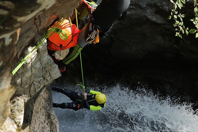 Falls of Bruar Canyoning - Abseiling beside a waterfall