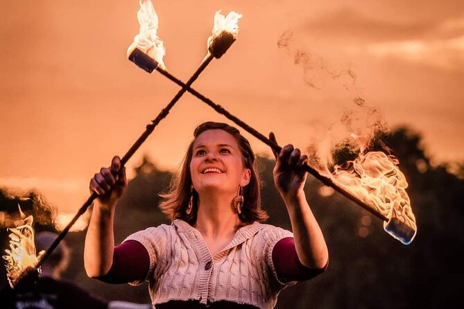 Fire Dancing with Iga - Practicing with different fire toys